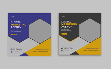 Digital marketing social media post and banner design template