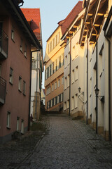 Fototapeta na wymiar An old street in Nuertingen, Baden-Wuerttimberg, Germany 