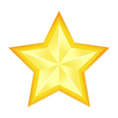 Golden star Vector illustration Isolated on white background