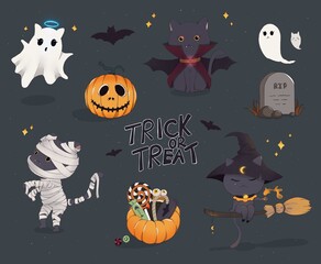 Cat halloween costume - Trick or Treat starry night 