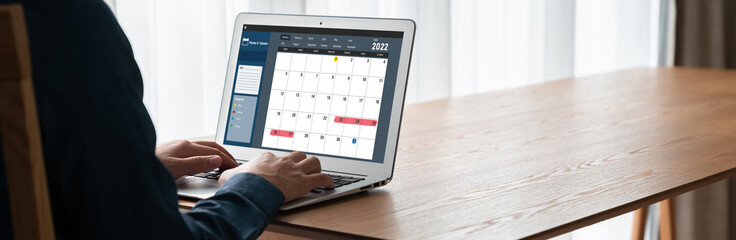 Calendar on computer software application for modish schedule planning for personal organizer and...