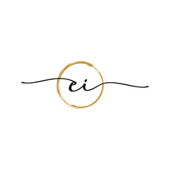 Letter E I Initial Beauty Logo