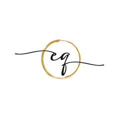 Letter E Q Initial Beauty Logo