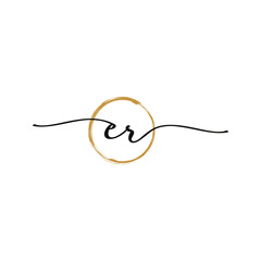 Letter E R Initial Beauty Logo