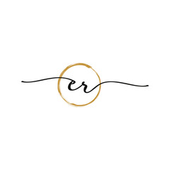 Fototapeta premium Letter E R Initial Beauty Logo
