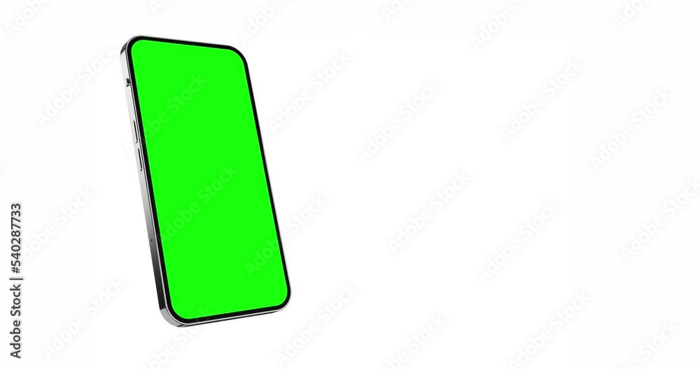 Wall mural smartphone green screen with a rectangular plane for tracking screen - phone rotations and movements