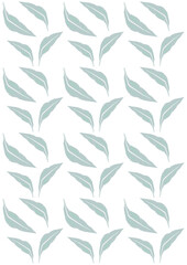 The illustrations and clipart. Abstract image. Grey leaves in a white frame.