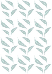 The illustrations and clipart. Abstract image. Grey leaves in a white frame.