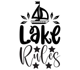 Obraz premium Lake Rules #2, Beach SVG Bundle, Beach T-Shirt Bundle, Beach SVG, SVG