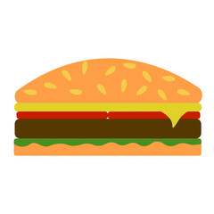 tasty cheeseburger with tomato and lettuce