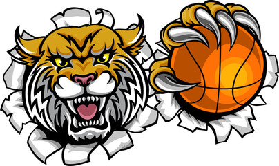 Wildcat Basketball Ball Mascot