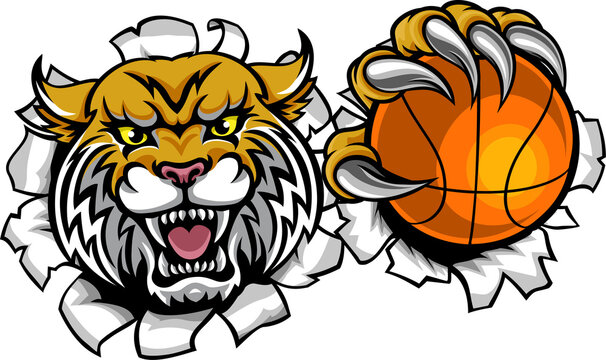 Wildcat Basketball Ball Mascot