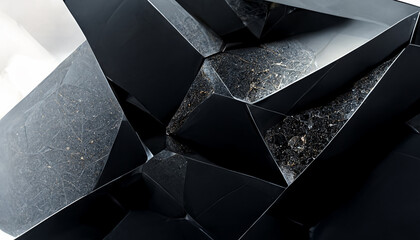 Black stone texture close up view. Abstract granite