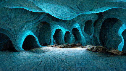 Abstract ice caves backgrounds, landscapes, ice