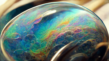 the ball is abstract, a layer of water with a substance forms a pattern, wallpaper, texture
