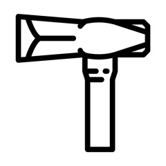 splitting maul hammer line icon vector. splitting maul hammer sign. isolated contour symbol black illustration