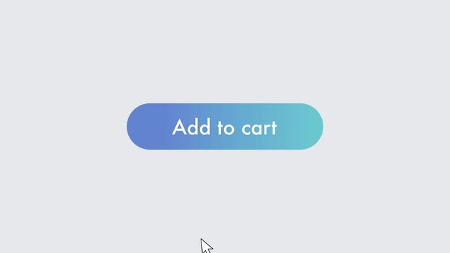 Add to cart button pressed on computer screen by cursor pointer mouse / online shopping concept