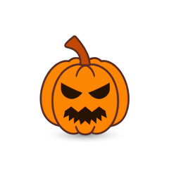 Autumn pumpkin icon. Cartoon of autumn pumpkin vector icon for web design