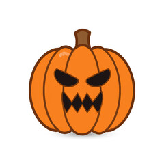 Autumn pumpkin icon. Cartoon of autumn pumpkin vector icon for web design