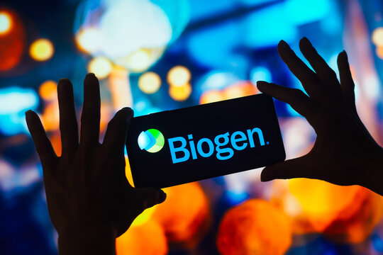 October 22, 2022, Brazil. In this photo illustration, the Biogen Idec, Inc. logo is displayed on a smartphone screen.
