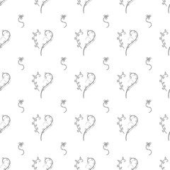 Seamless Pattern Abstract Elements Different Plant Botanic Vector Design Style Background Illustration Texture For Prints Textiles, Clothing, Gift Wrap, Wallpaper, Pastel