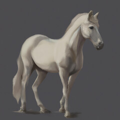 Fototapeta na wymiar Horses Digital Painting and Illustration