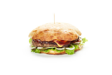 halal burger isolate on white background