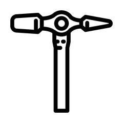 cross peen pin hammer line icon vector. cross peen pin hammer sign. isolated contour symbol black illustration