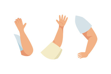 Little Kid Arms and Hand Constructor in Sleeve Vector Set