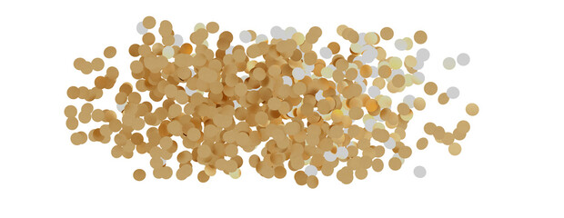 Glittering golden confetti png. Glittering golden confetti falls from above on transparent background. Celebrate festivals.