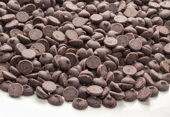Heap of dark chocolate chips