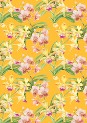 A4 Wallpaper Philippine flora Vanda sanderiana Vanda ustii pattern