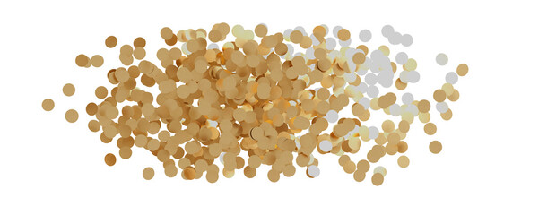 Glittering golden confetti png. Glittering golden confetti falls from above on transparent background. Celebrate festivals.