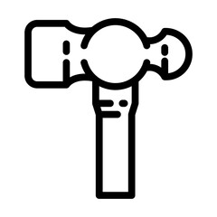 ballpeen hammer line icon vector. ballpeen hammer sign. isolated contour symbol black illustration