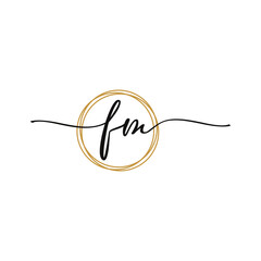 Letter F M Initial Beauty Logo