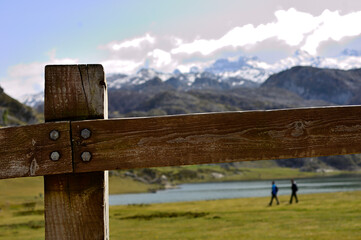 wooden cross in the mountains