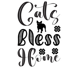 Cats Bless Home, Cat SVG Bundle, Cat T-Shirt Bundle, Cat SVG, SVG