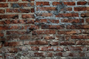 cracked and mossy wall background, polished gray concrete grunge textured wall, rough wall texture background, damaged dirty mossy wall surface