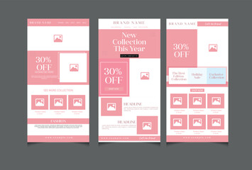 E-Newsletter Layout with Pink Accents