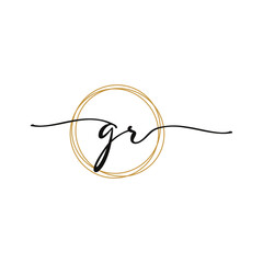 Letter G R Initial Beauty Logo