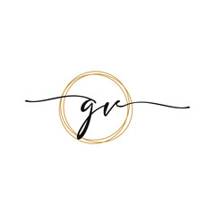 Letter G V Initial Beauty Logo
