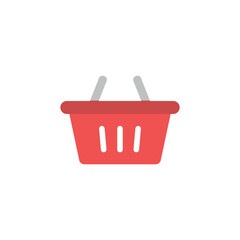 Shopping basket red vector icon