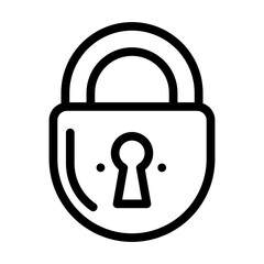 keyhole padlock line icon vector. keyhole padlock sign. isolated contour symbol black illustration