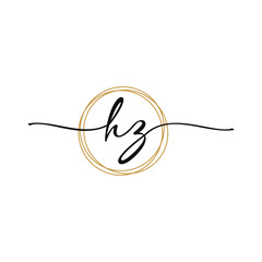 Letter H Z Initial Beauty Logo Template