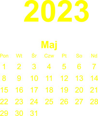 kalendarz PL -2023 - maj 6 - obrazy, fototapety, plakaty