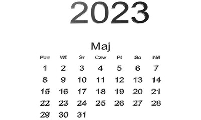 kalendarz PL -2023 - maj 10 - obrazy, fototapety, plakaty