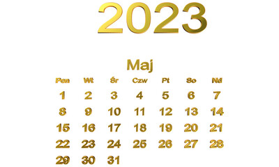 kalendarz PL -2023 - maj 12 - obrazy, fototapety, plakaty