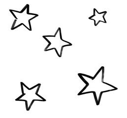 Obraz premium star doodle freehand sketch drawing shape form abstrct element of night sky shining art