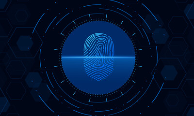 scan fingerprint, Cyber security and password control through fingerprints, access with biometrics identification