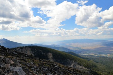 Mountain Valley View with Clouds